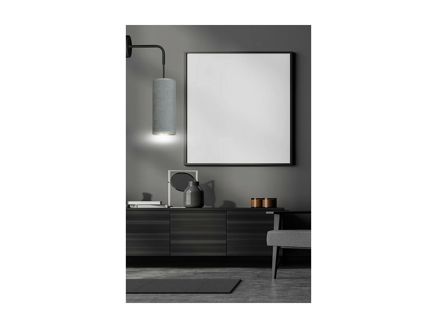 Applique Bente, Gris, 10x40x18 cm, EPIKASA