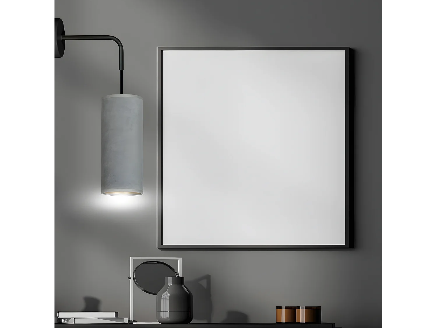 Applique Bente, Gris, 10x40x18 cm, EPIKASA