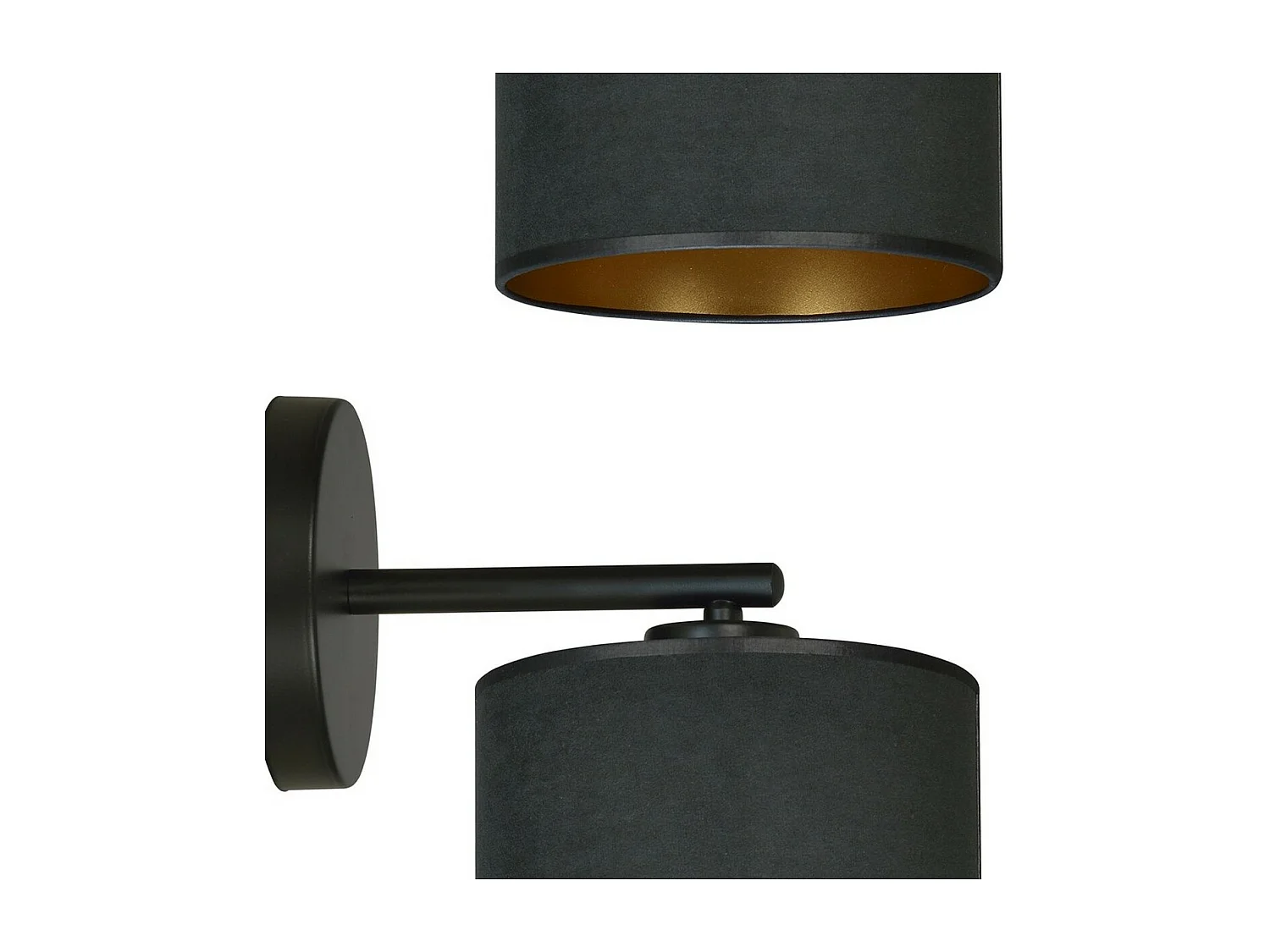 Candeeiro de Parede Hilde, Preto, 27x24x20 cm, Seven Design