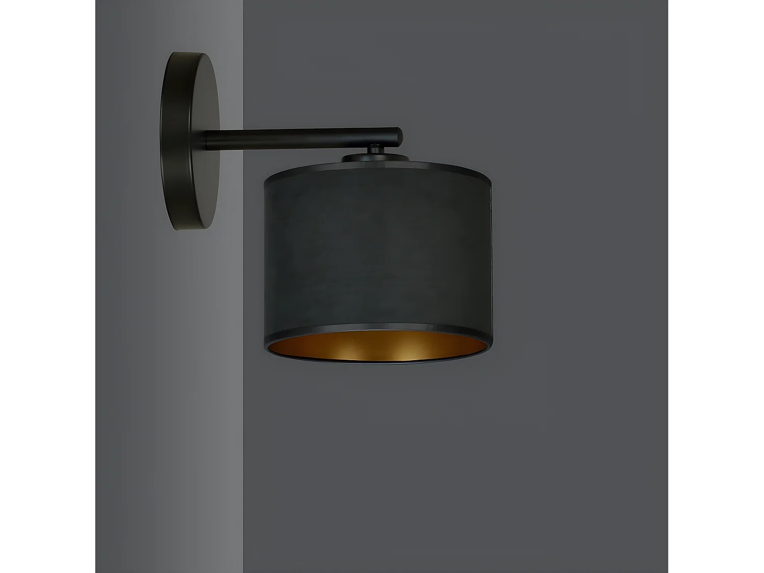 Candeeiro de Parede Hilde, Preto, 27x24x20 cm, Seven Design