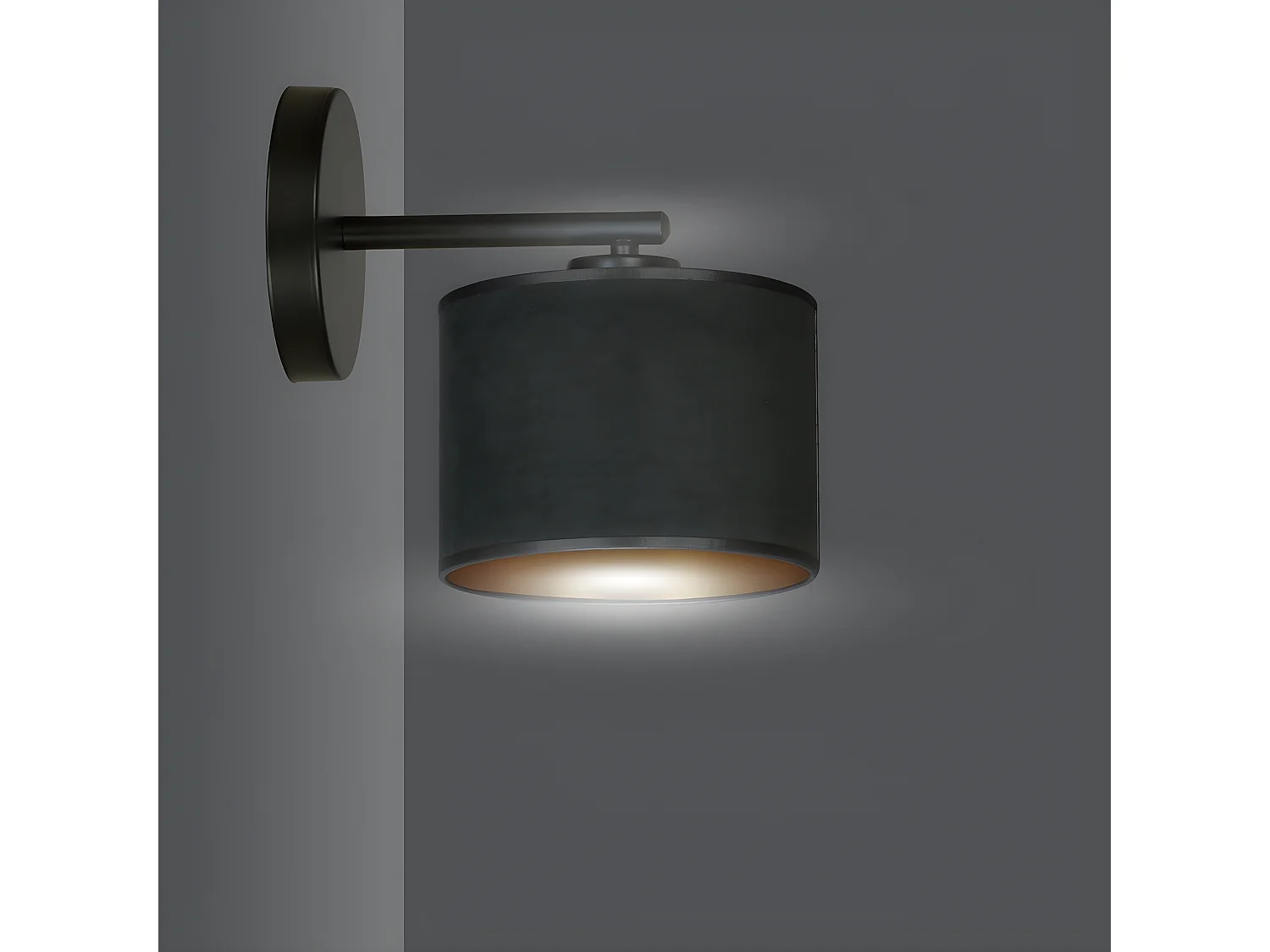 Candeeiro de Parede Hilde, Preto, 27x24x20 cm, Seven Design