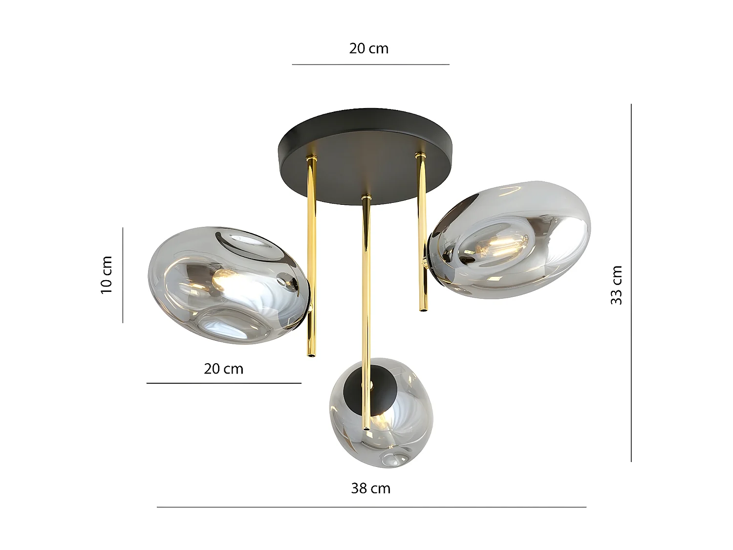 Applique Georgia, Or, 14,5x12x20 cm, Seven Design