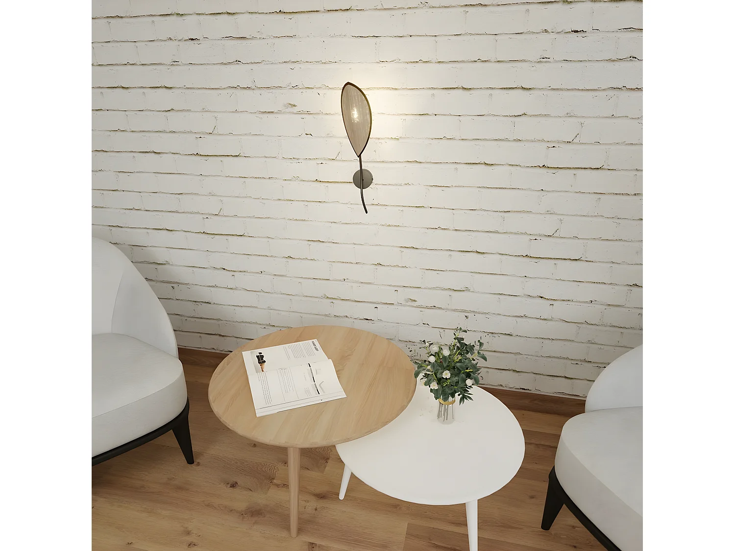 Lampada a Parete Lotus, Marrone, 12x51x12 cm, Seven Design