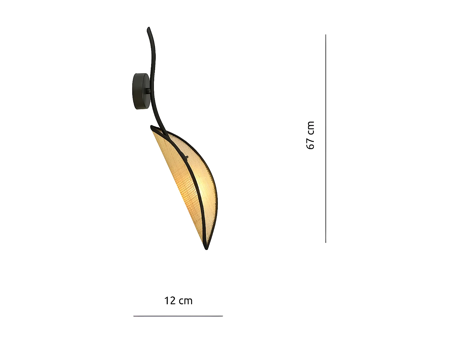 Lampada a Parete Lotus, Marrone, 12x51x12 cm, Seven Design