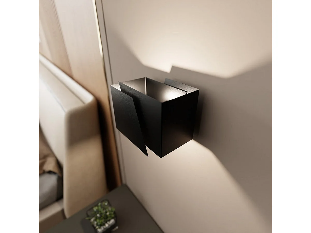 Wandlamp Frost, Zwart, 17x13x13 cm, Seven Design