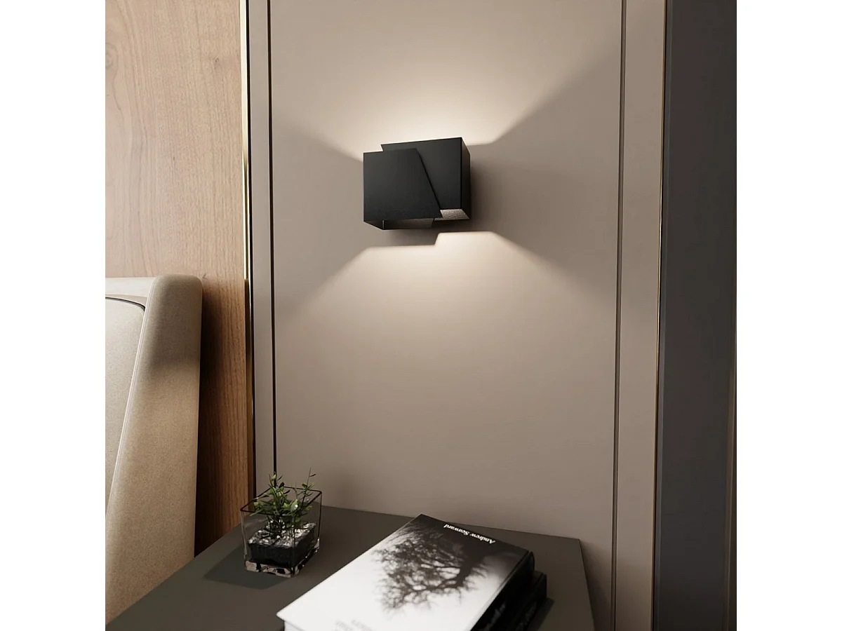 Wandlamp Frost, Zwart, 17x13x13 cm, Seven Design