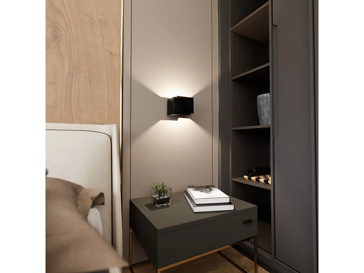 Wandlamp Frost, Zwart, 17x13x13 cm, Seven Design