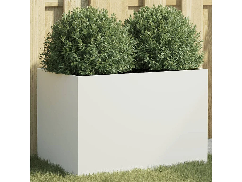 Jardinera de acero laminado en frío blanco 62x40x39 cm