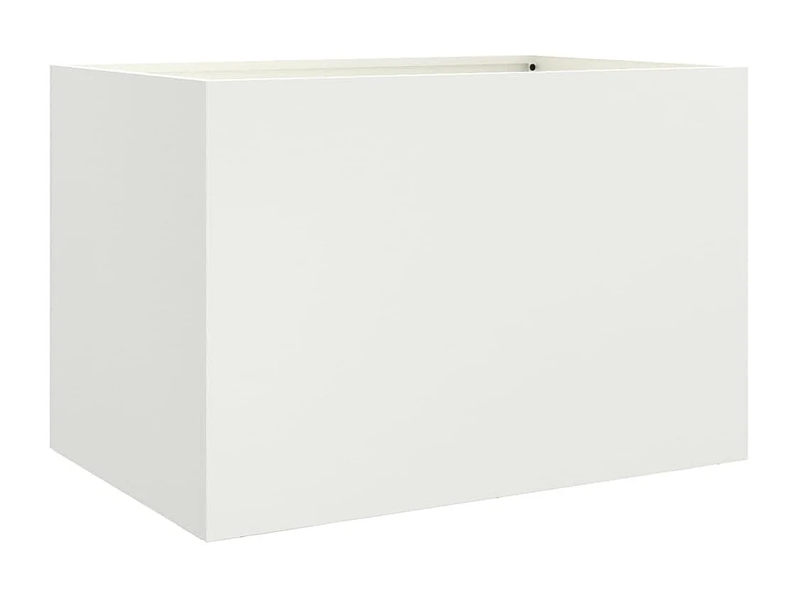 Jardinière blanc 62x40x39 cm acier laminé à froid