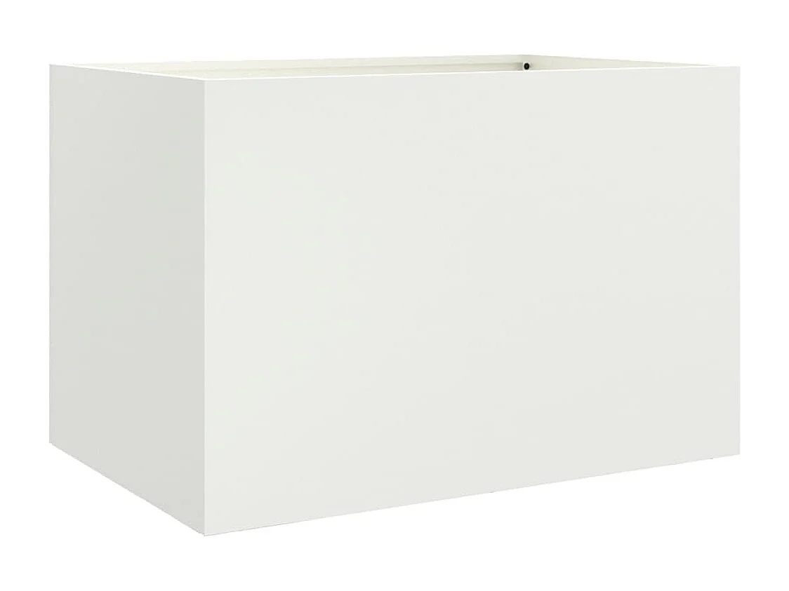 Jardinière blanc 62x40x39 cm acier laminé à froid