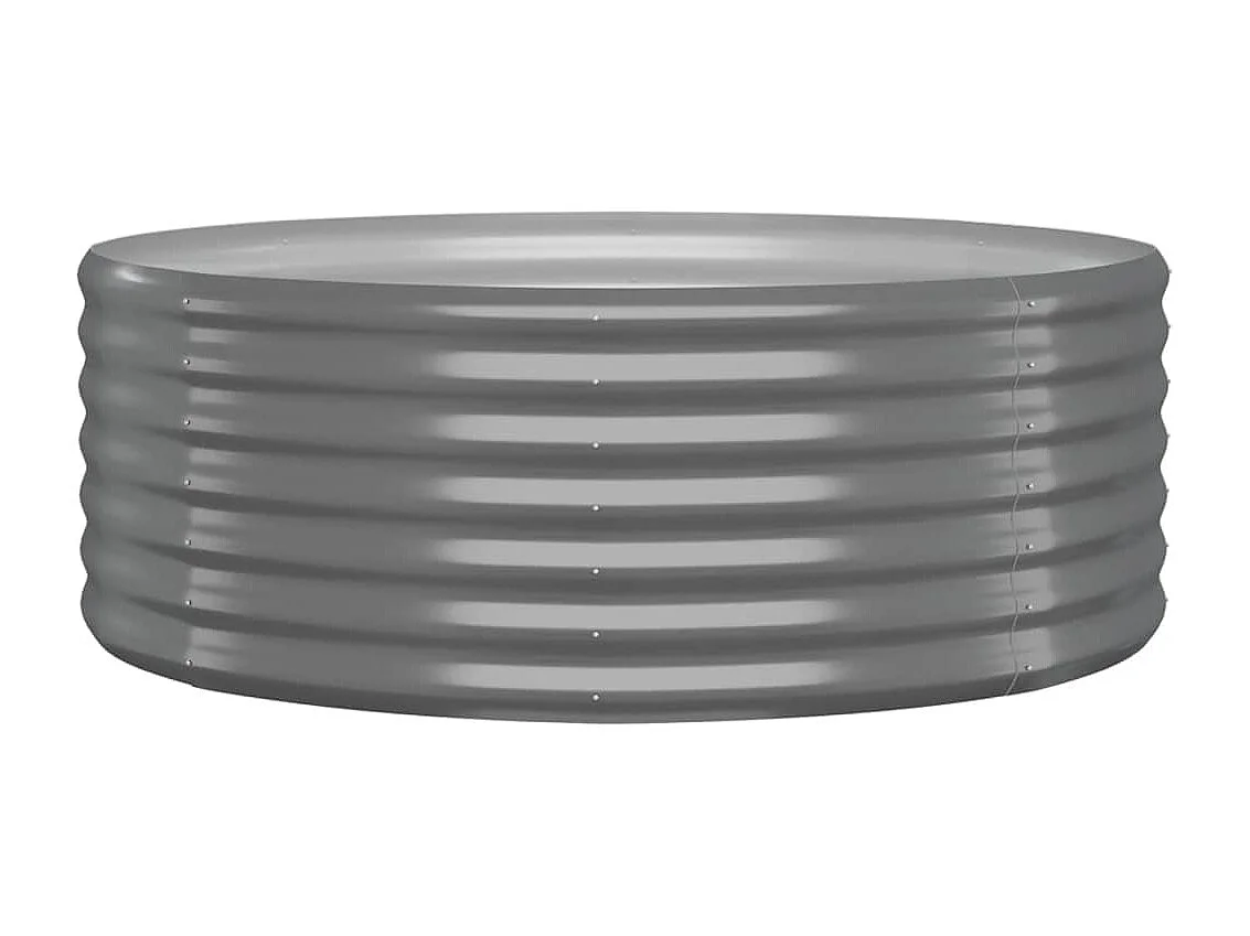 Lit surélevé de jardin Acier enduit de poudre 100x100x36cm gris