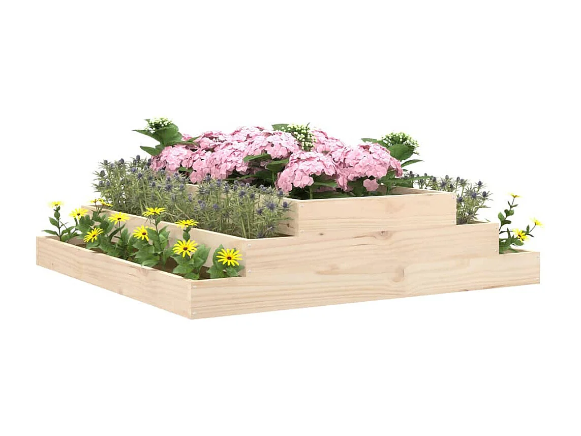 Vaso/floreira 110x110x27 cm pinho maciço