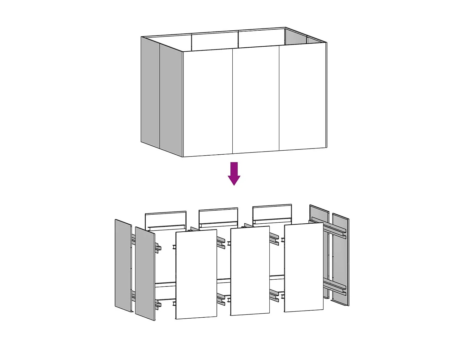 Lit surélevé de jardin 120x80x80 cm acier corten