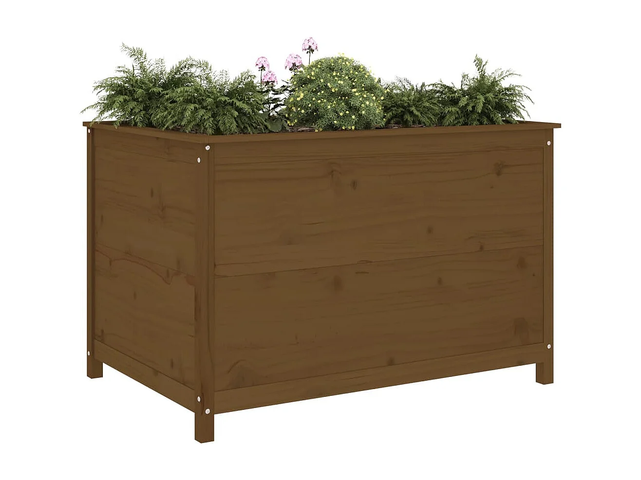 Arriate elevado jardín madera pino marrón miel 119,5x82,5x78 cm