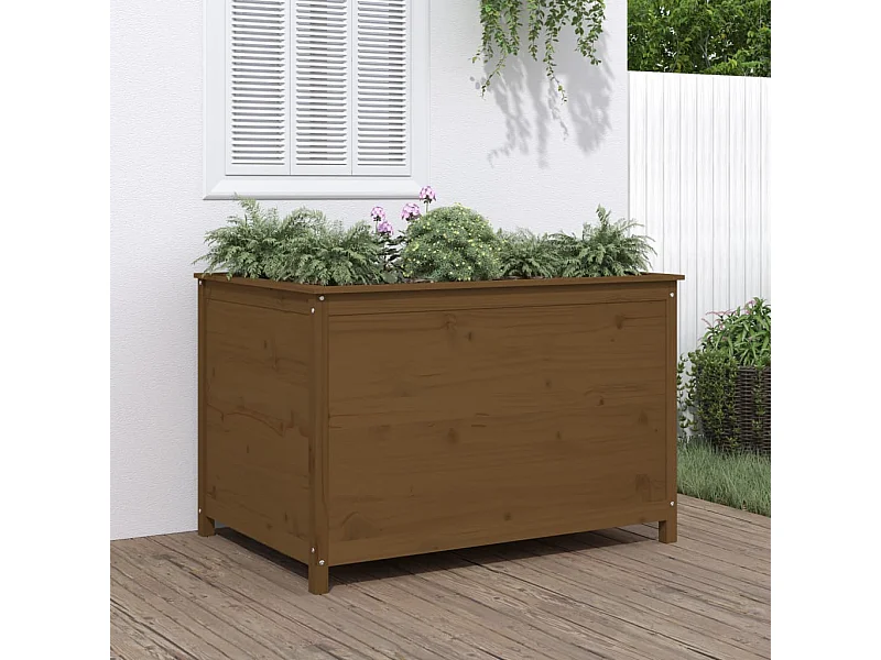 Lit surélevé de jardin brun miel 119,5x82,5x78 cm pin massif