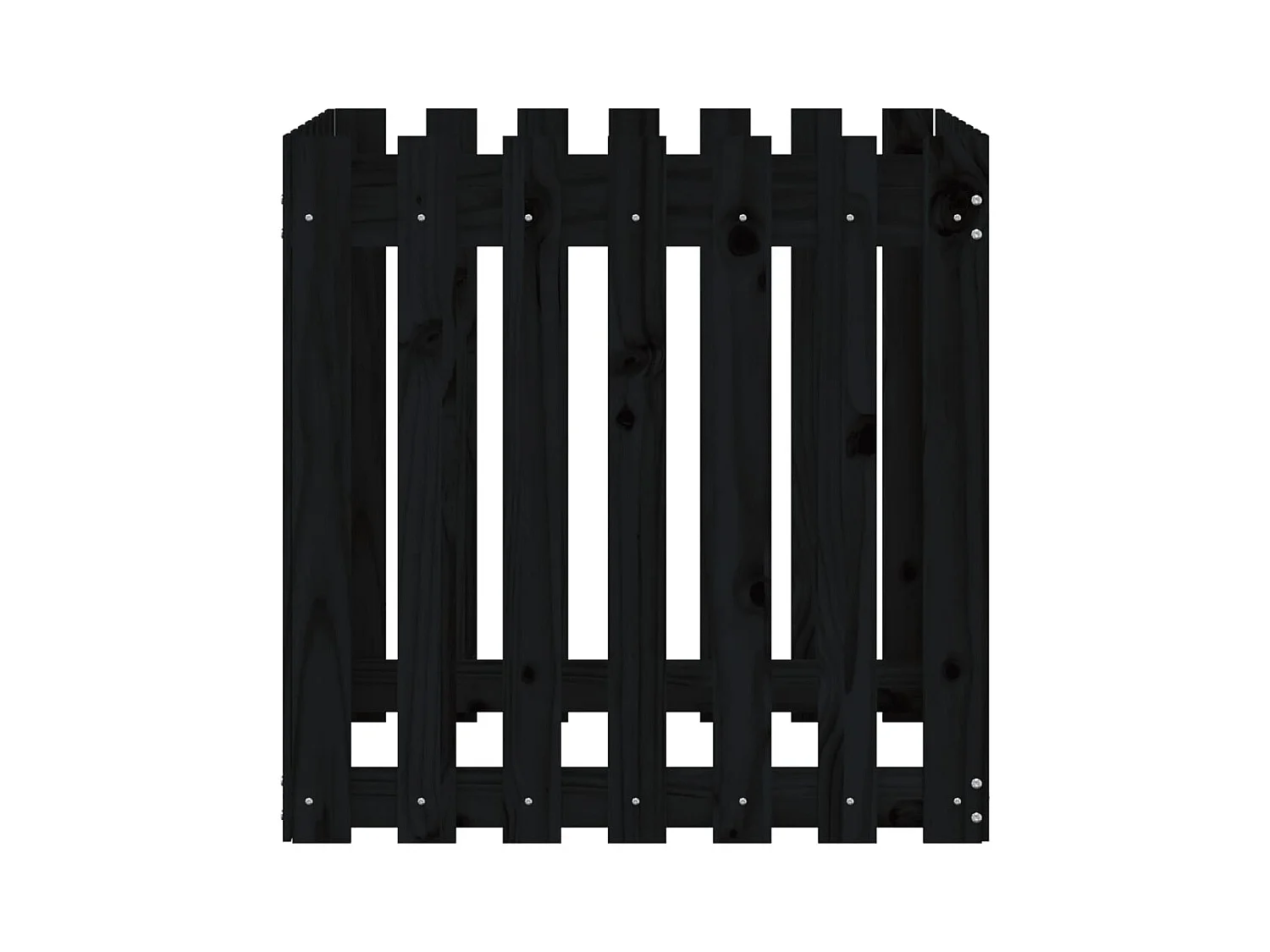 Vaso de jardim c/ design cerca 70x70x70 cm pinho maciço preto