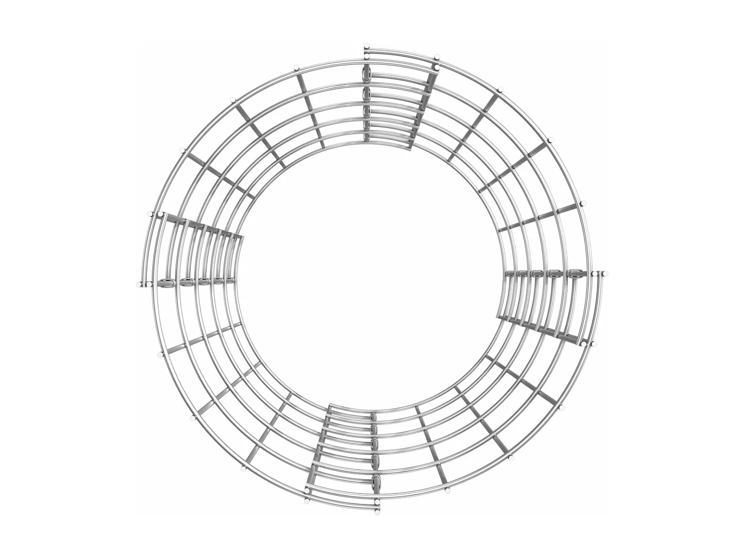 Arriate gaviones circular 3 unidades acero galvanizado Ø30x50 cm