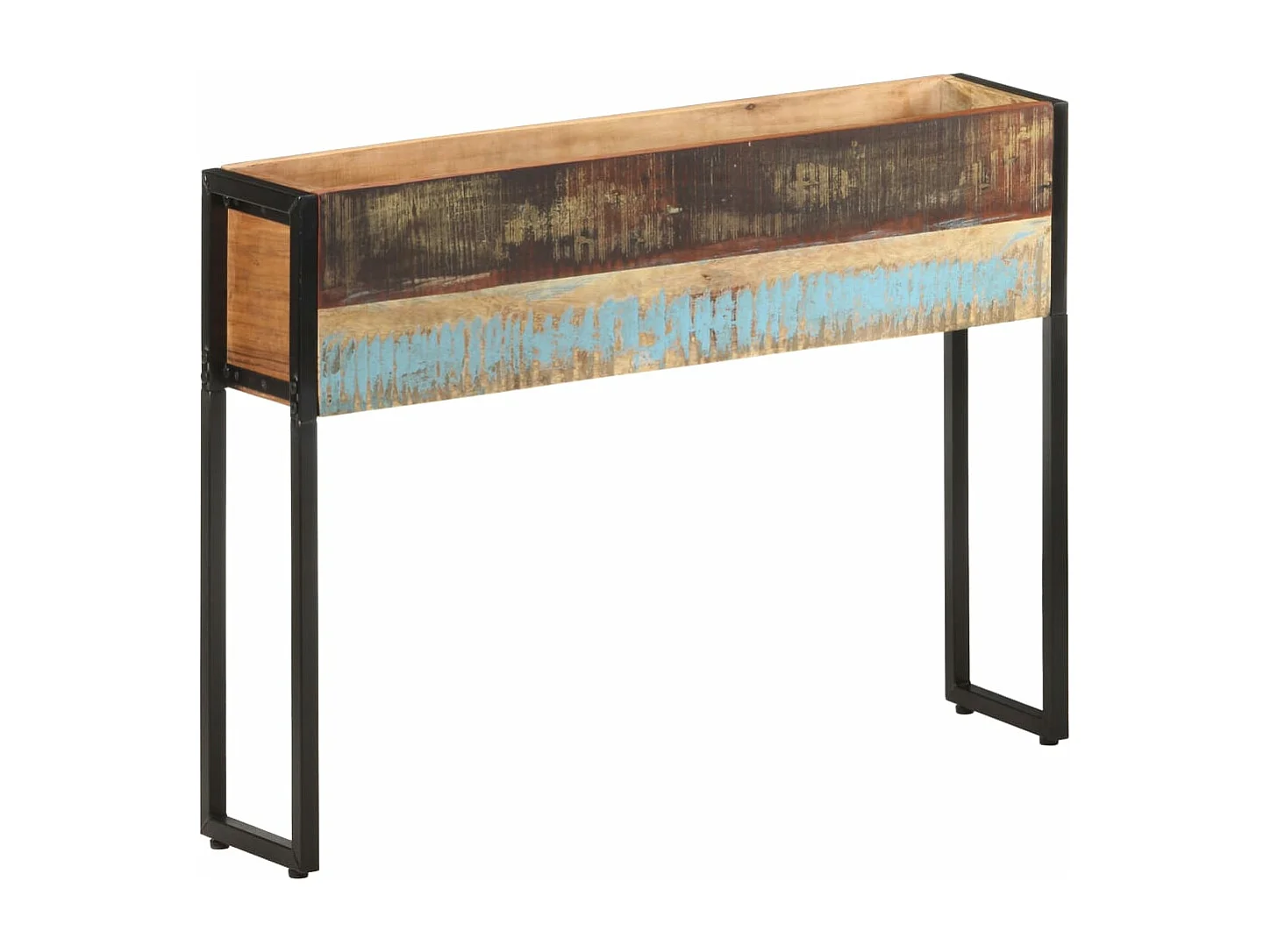 Jardinera de madera maciza reciclada 90x20x68 cm