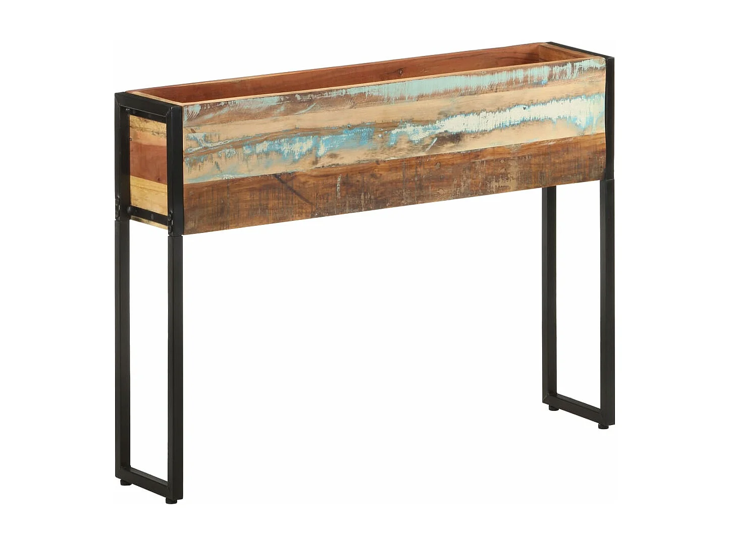 Jardinera de madera maciza reciclada 90x20x68 cm