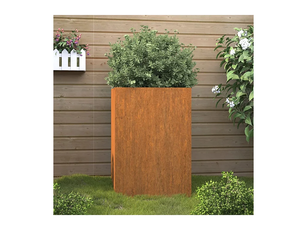 Jardinera de acero corten 42x38x75 cm