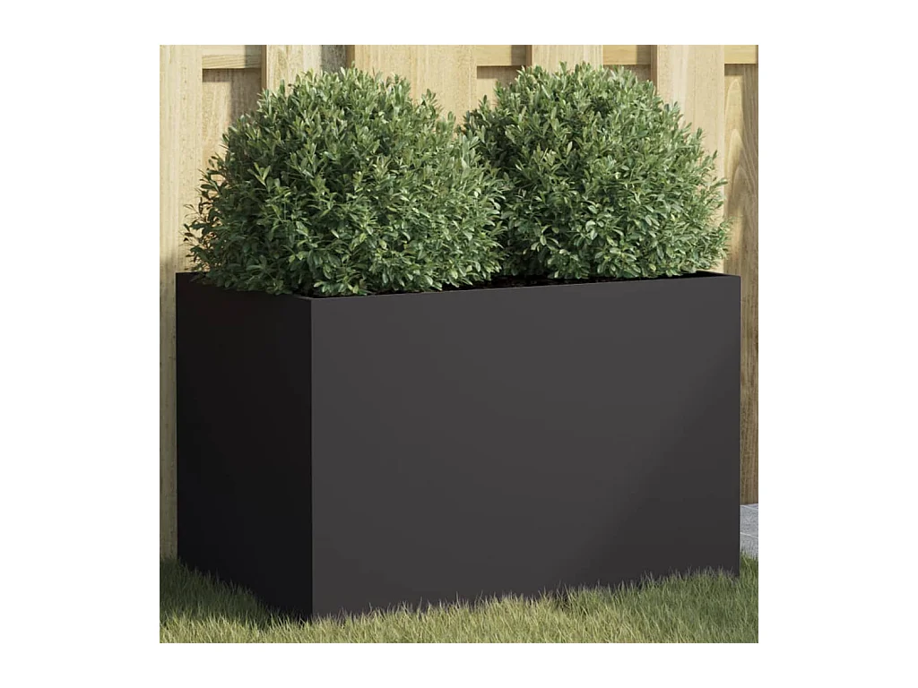 Jardinière noir 62x40x39 cm acier laminé à froid