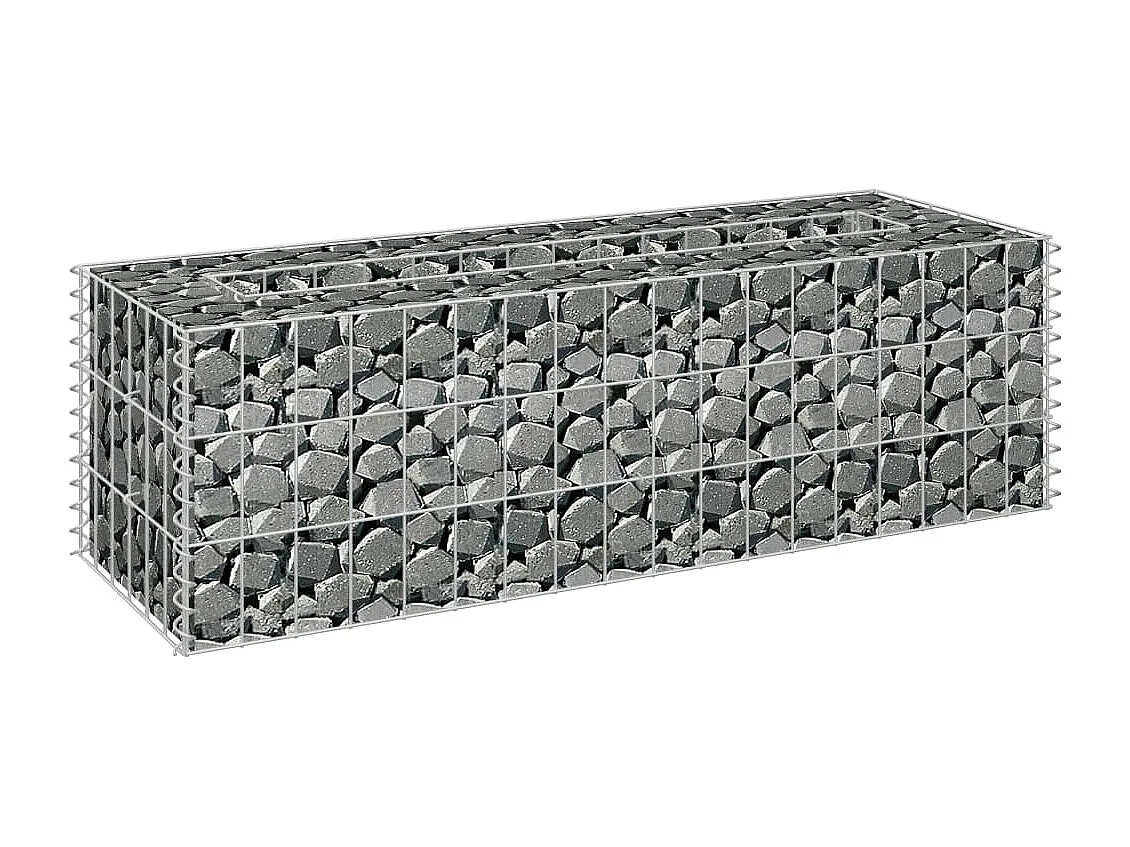 Lit surélevé à gabion Acier galvanisé 90x30x30 cm
