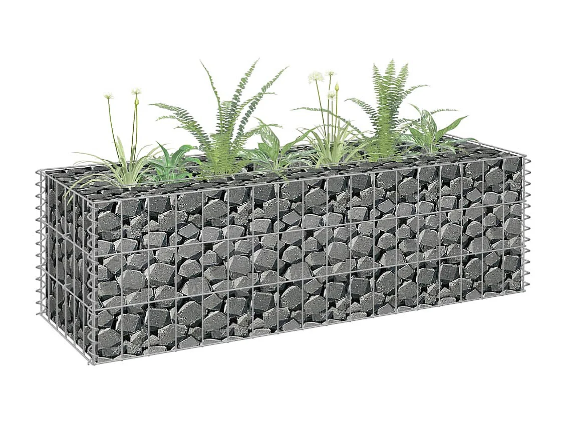 Lit surélevé à gabion Acier galvanisé 90x30x30 cm