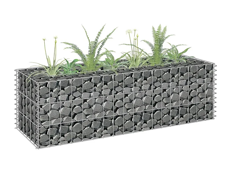 Lit surélevé à gabion Acier galvanisé 90x30x30 cm