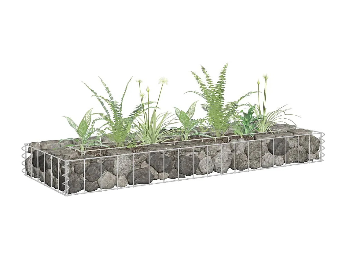 Lit surélevé à gabion Acier galvanisé 90x30x10 cm