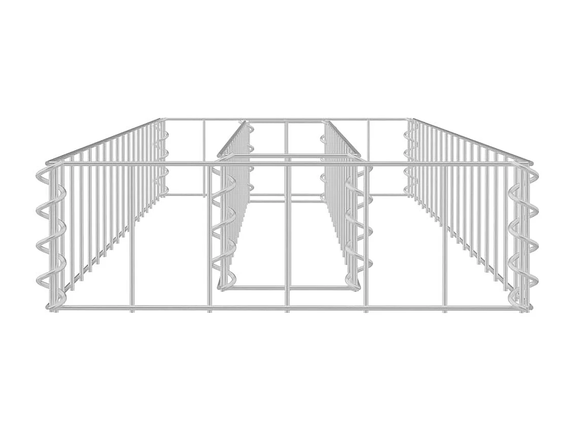 Lit surélevé à gabion Acier galvanisé 90x30x10 cm