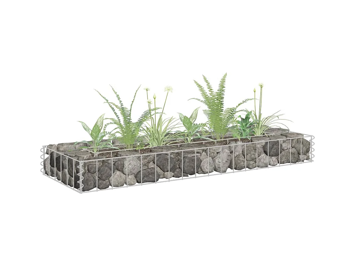 Lit surélevé à gabion Acier galvanisé 90x30x10 cm