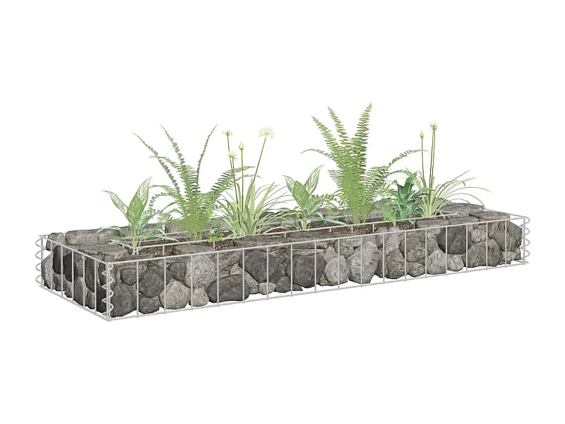 Lit surélevé à gabion Acier galvanisé 90x30x10 cm