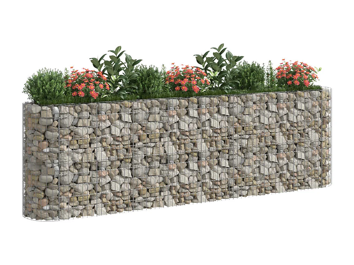 Lit surélevé à gabion Fer galvanisé 330x50x100 cm