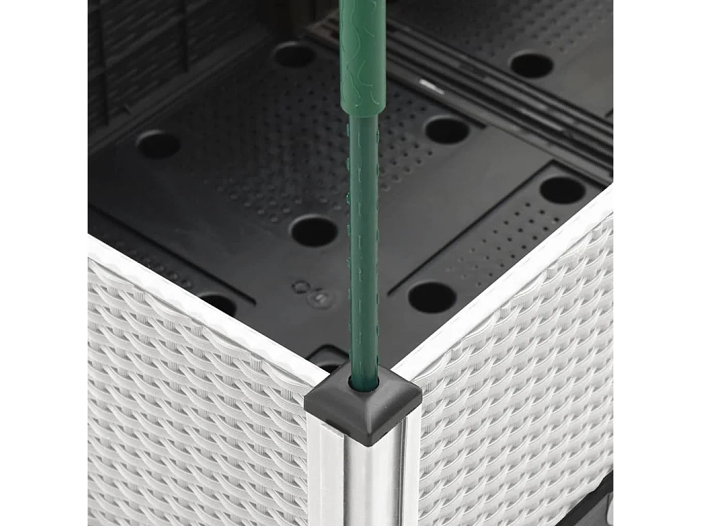 Jardinière avec treillis blanc 160x40x142,5 cm PP