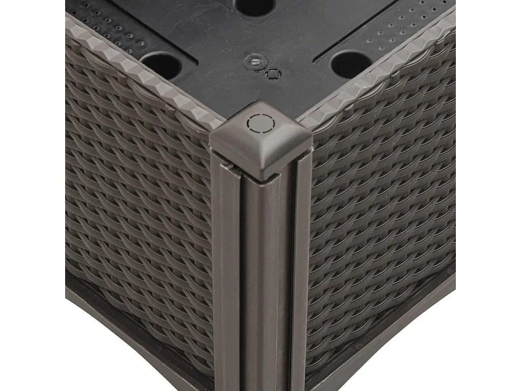 Jardinera con enrejado PP marrón 120x40x142 cm