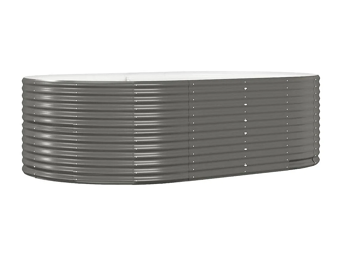 Lit surélevé de jardin Gris 212x140x68cm Acier enduit de poudre