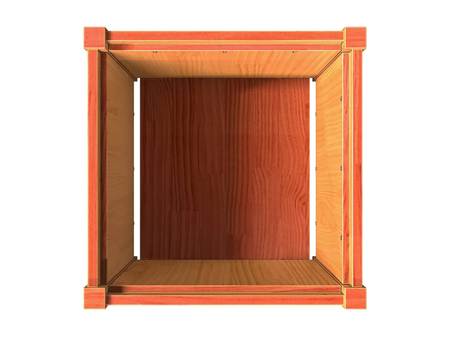 Jardinera exterior madera maciza pino marrón cera 50x50x50 cm