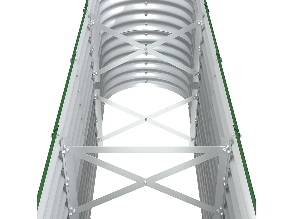 Jardinera arriate acero recubrimiento polvo verde 332x40x68 cm