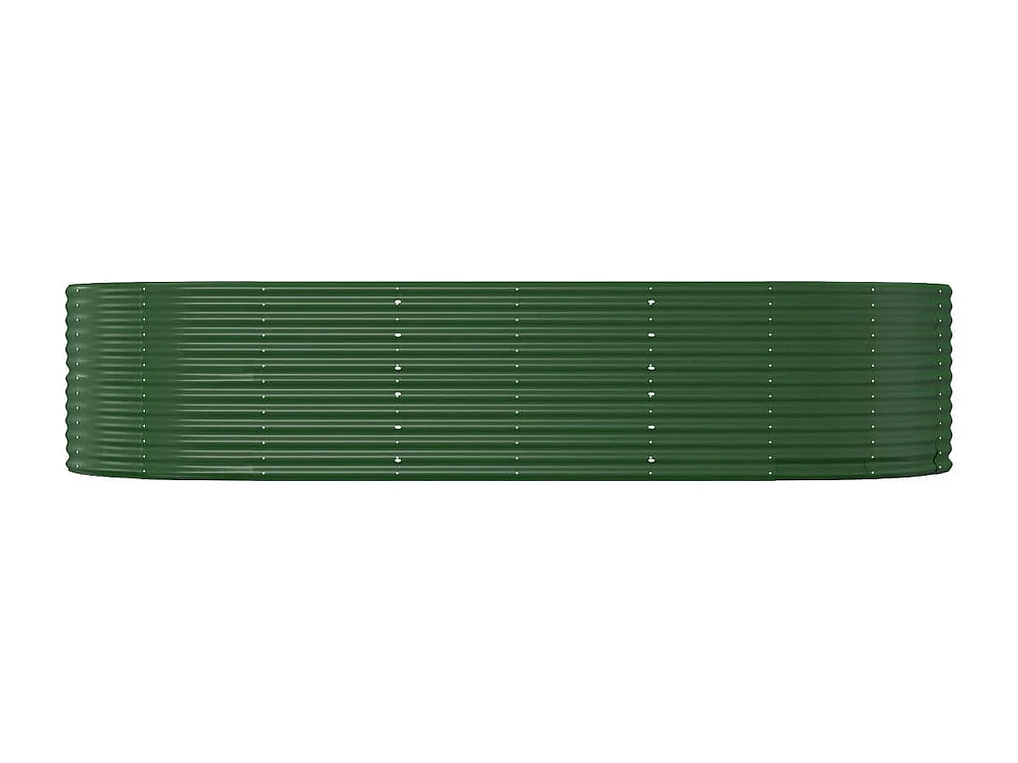 Jardinera arriate acero recubrimiento polvo verde 291x140x68 cm