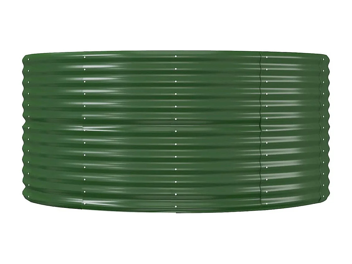 Jardinera arriate acero recubrimiento polvo verde 291x140x68 cm