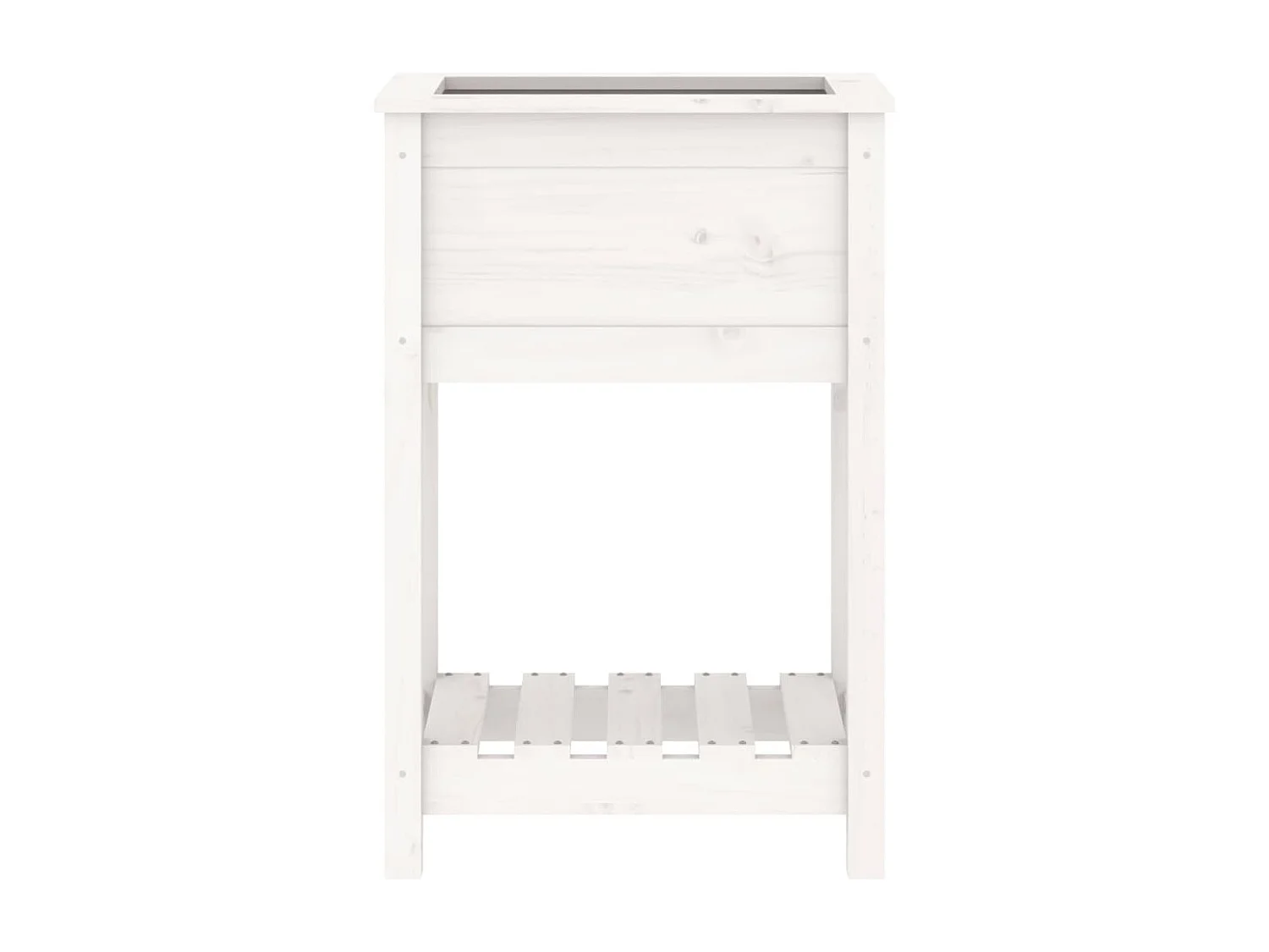 Jardinera de madera maciza de pino blanco 54x34,5x81 cm