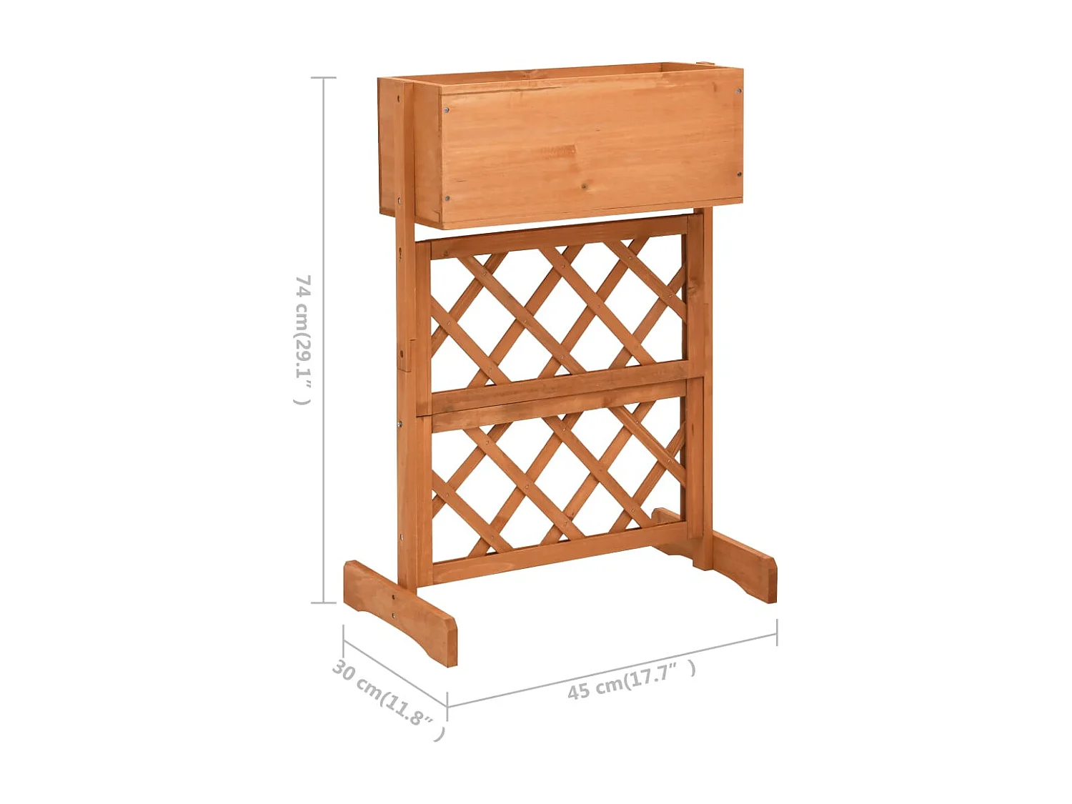 Jardinière à treillis de jardin Orange 45x30x74cm Bois de sapin