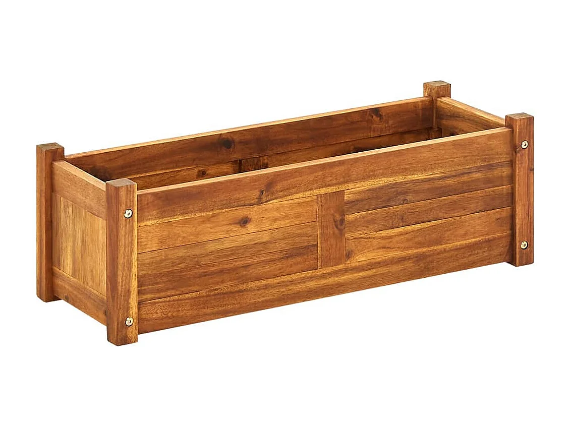 Arriate de madera de acacia 76x27,6x25 cm