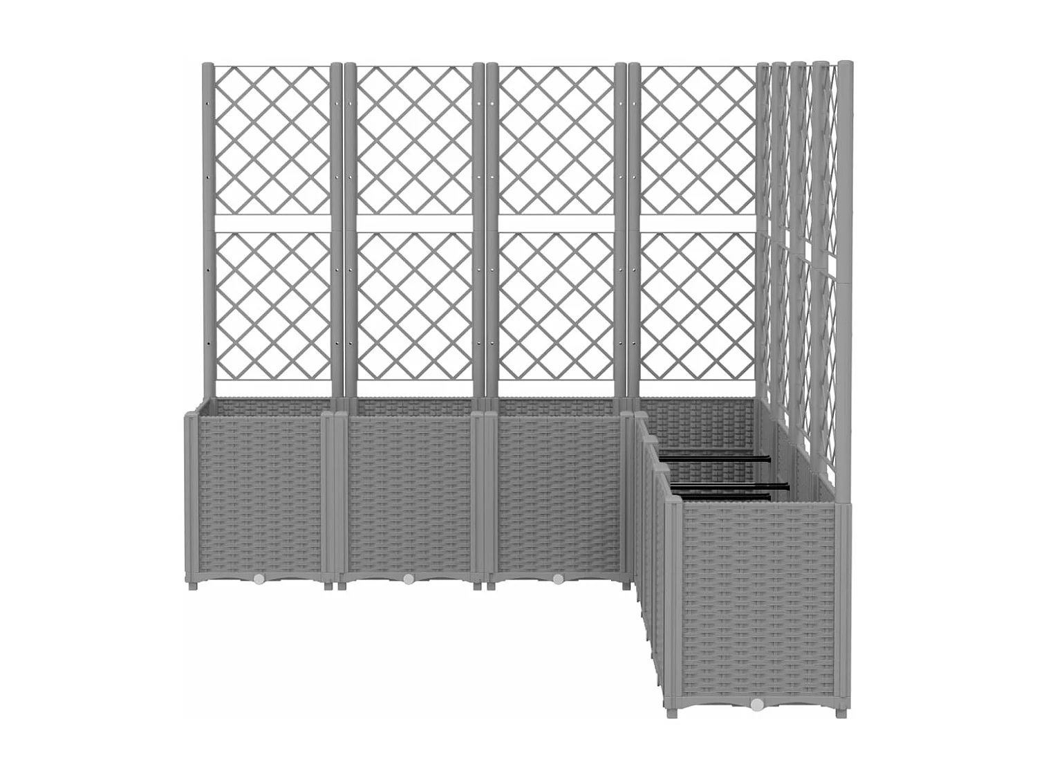 Jardinera con enrejado PP gris claro 160x160x140 cm