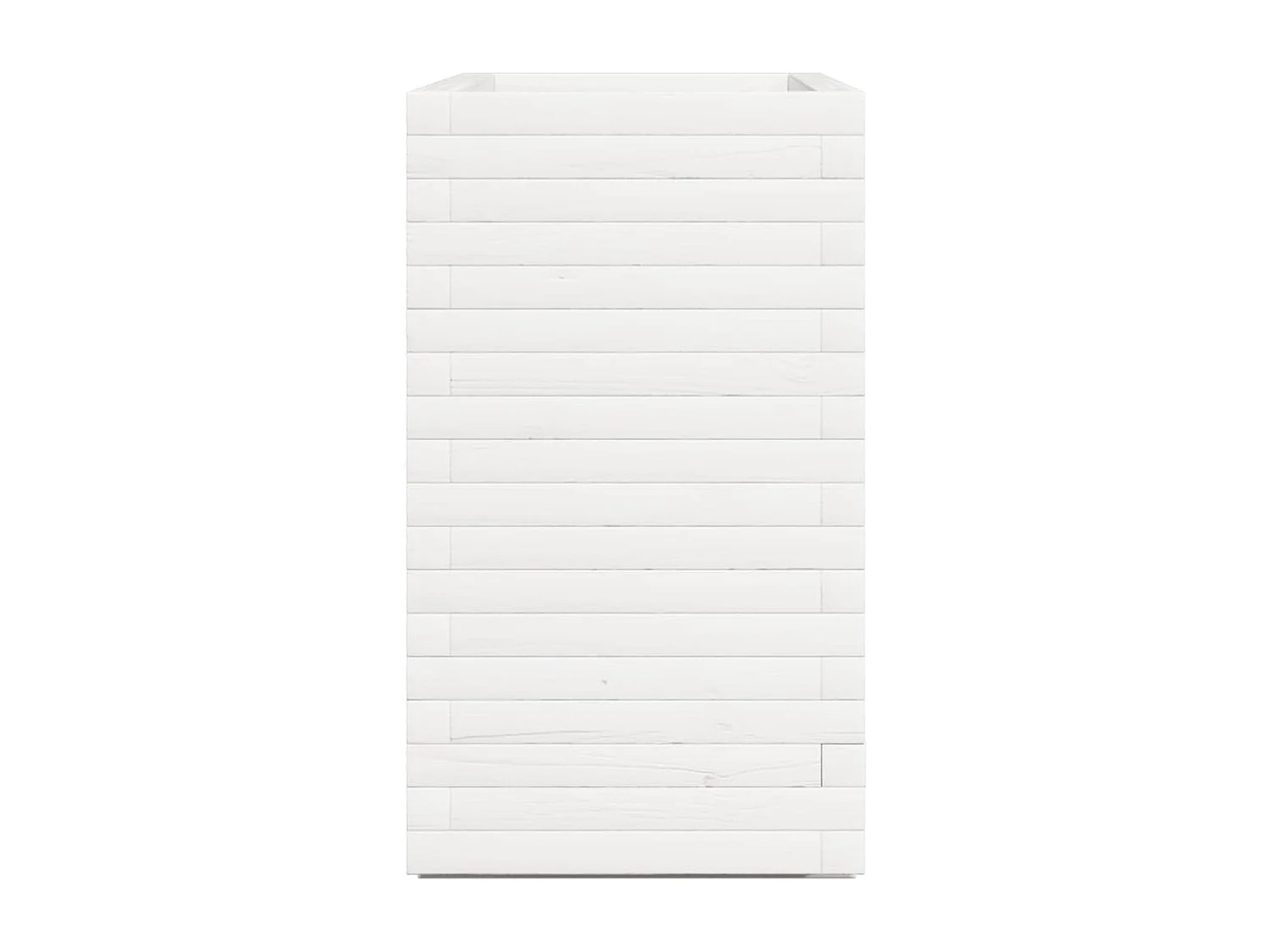 Jardinera de madera maciza de pino blanca 90x40x72 cm