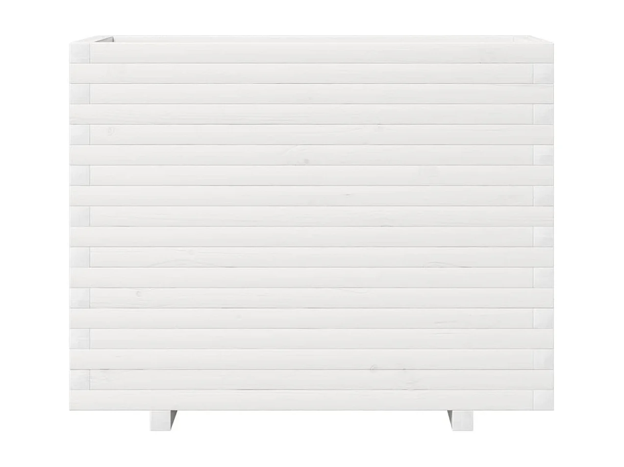 Jardinière blanc 90x40x72 cm bois de pin massif