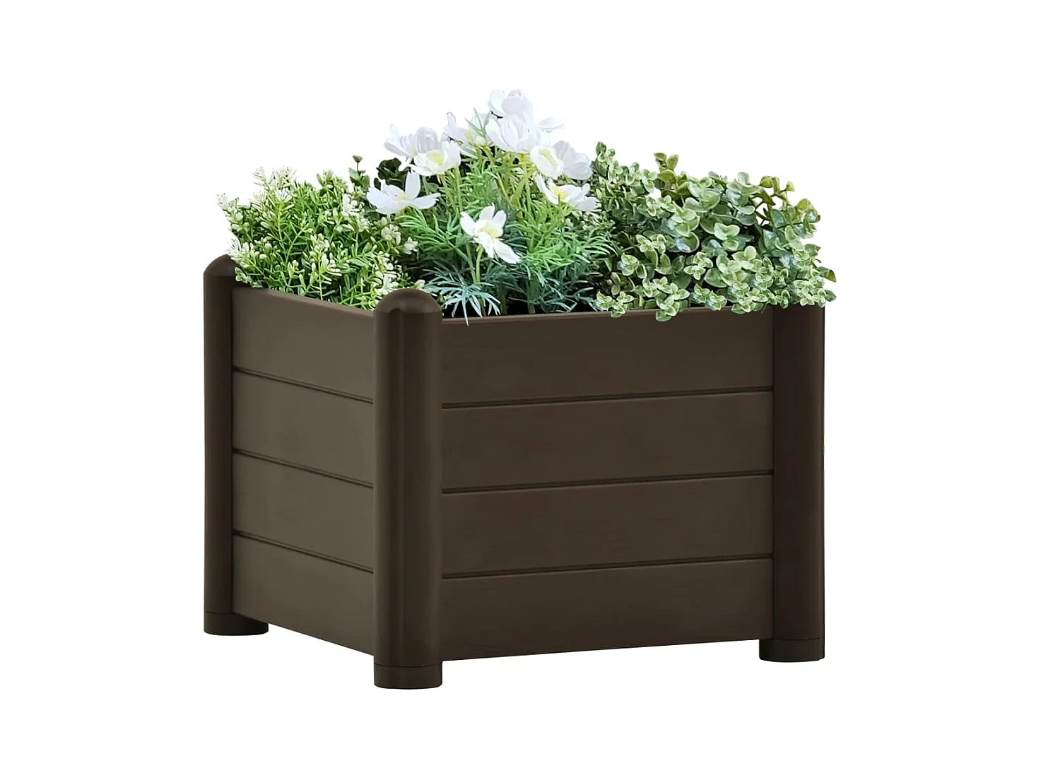 Canteiro elevado para jardim PP 43x43x35 cm moca