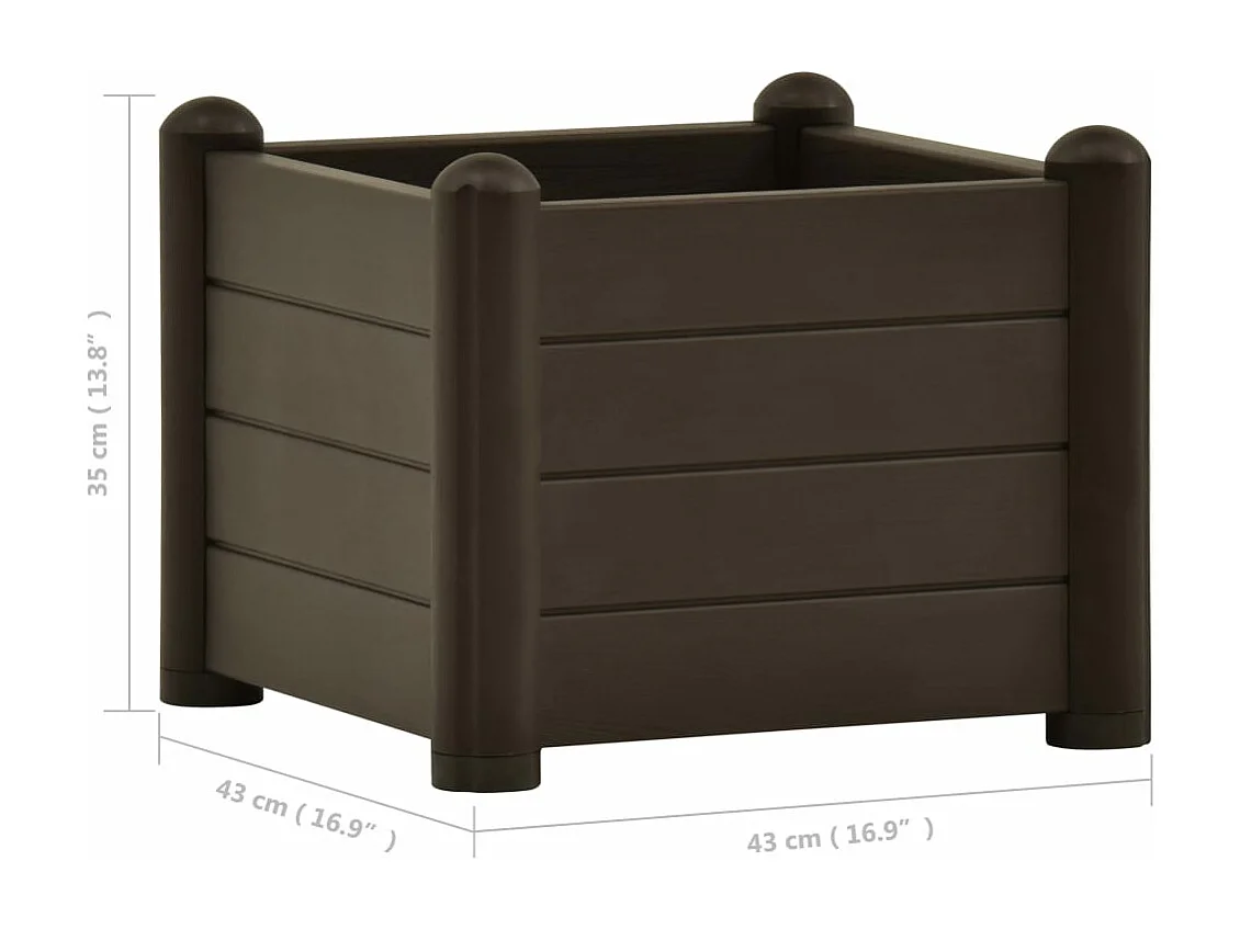 Lit surélevé de jardin PP Moka 43x43x35 cm