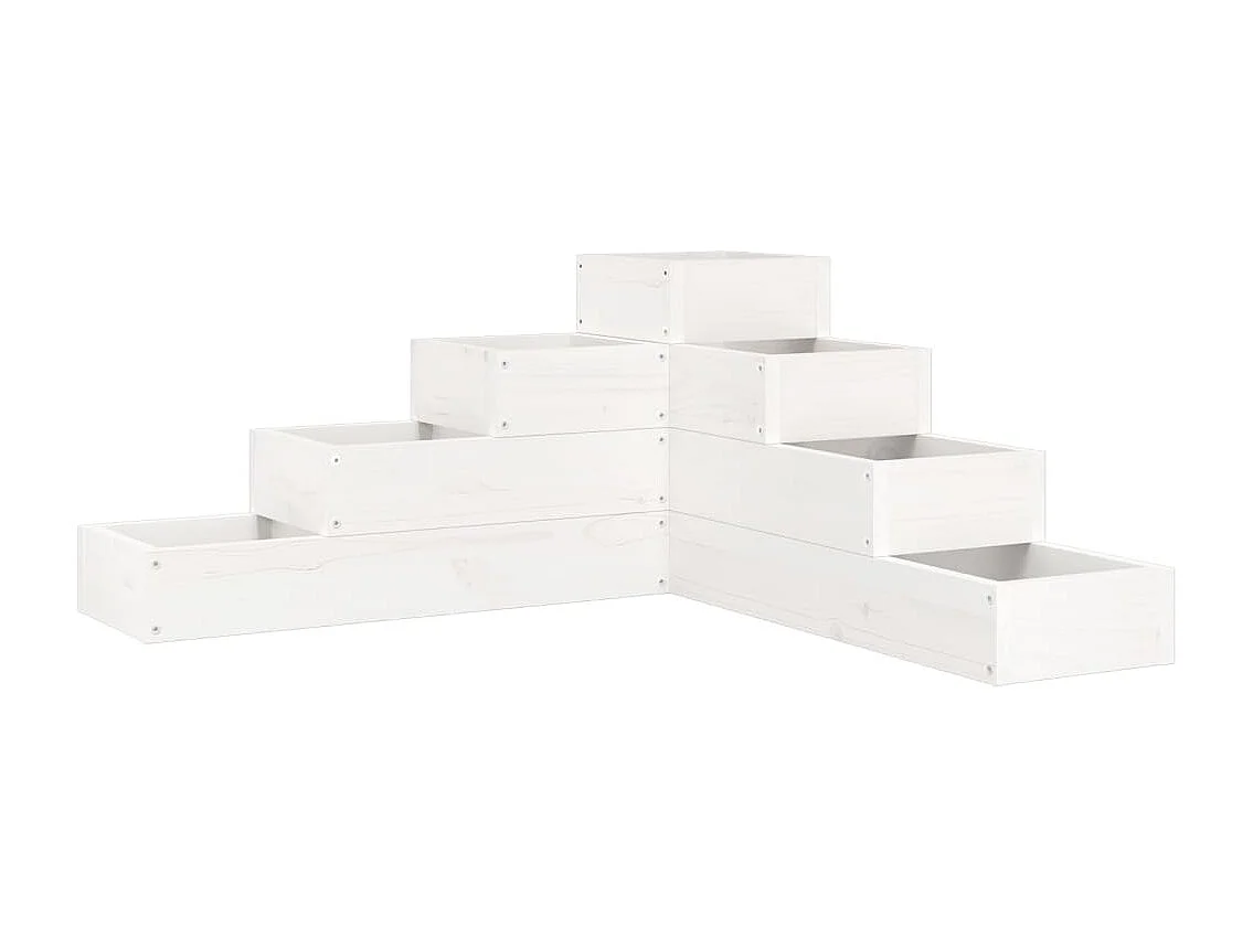 Floreira de jardim c/ 4 níveis 80,5x79x36cm pinho maciço branco