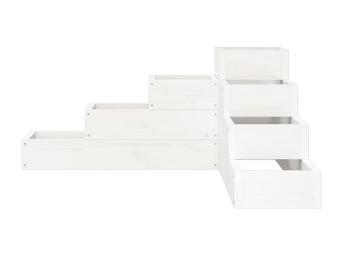 Jardinière 4 niveaux 80,5x79x36 cm blanc bois de pin massif